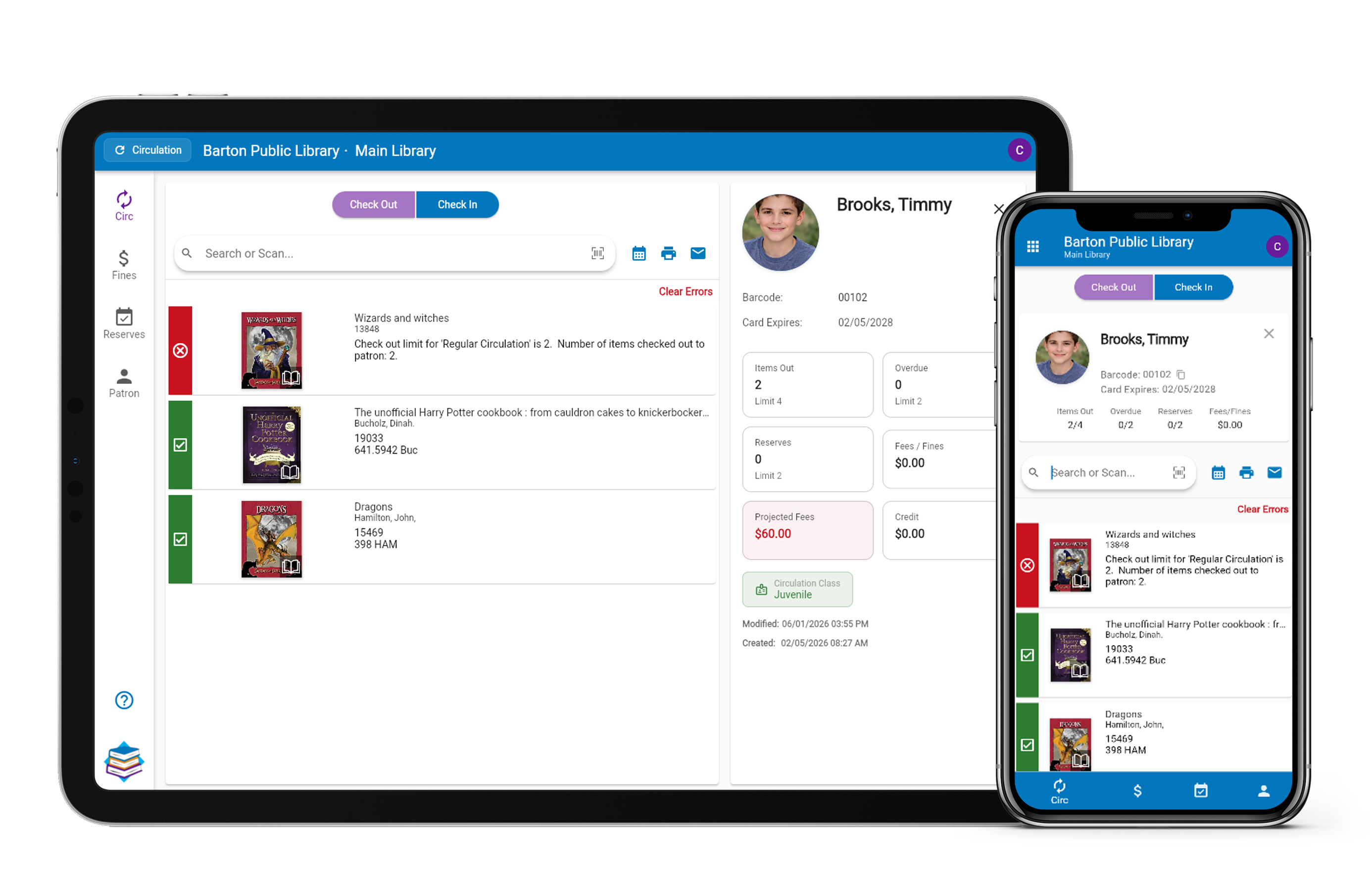 Atriuum Stax app screens on tablet and phone
